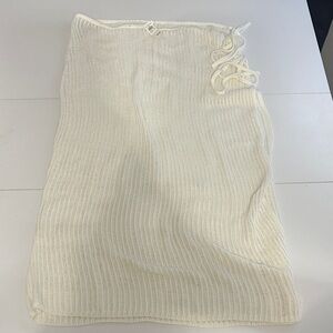 Aerie Cream Crochet Wrap Tie Coverup